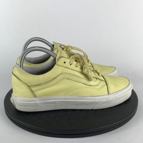 Vans Old Skool Yellow Leather Casual Skate Shoes Women’s Size 8 - Picture 4 of 12